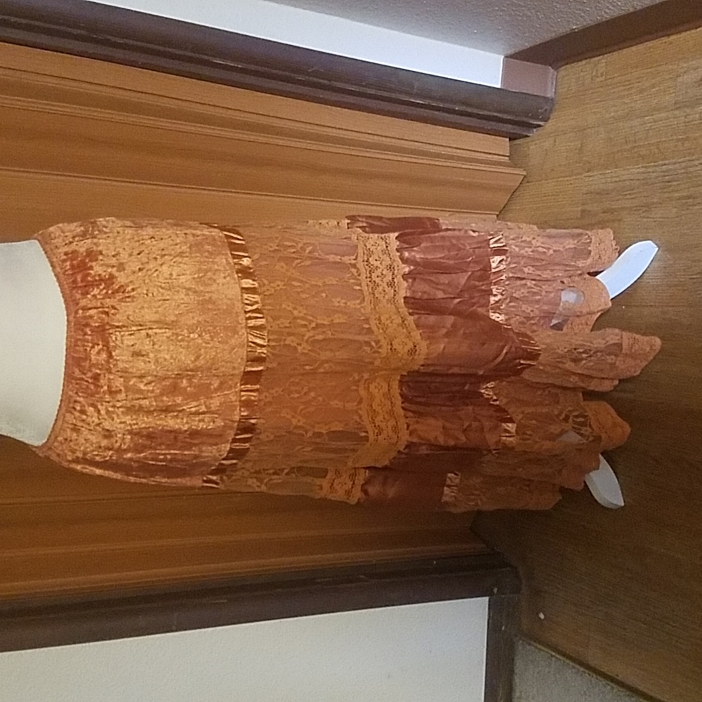 APOLLO RUST LONG SKIRT - Picture 2 of 4
